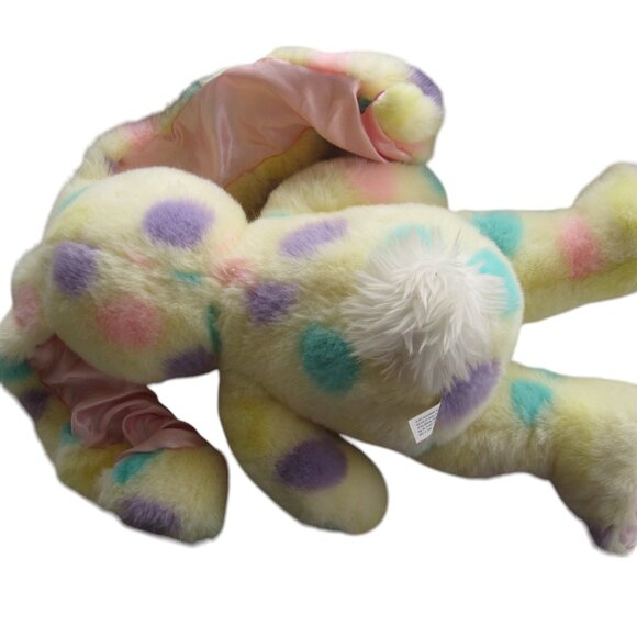 Commonwealth Easter Bunny Rabbit Yellow Plush Polka Dot Satin Ears Vintage 2001 - Picture 4 of 7